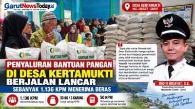 Penyaluran Bantuan Pangan di Desa Kertamukti Berjalan Lancar, 1.136 KPM Antusias Menerima Beras